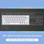 DIERYA 60% Mechanical Keyboard, DK61se Wired Gaming Keyboard with Red Switches, LED Backlit Ultra-Compact 61 Keys Mini Office Keyboard for Windows Laptop PC Gamer Typist?White?