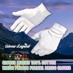 1 Pair (2 Gloves) – Gloves Legend – 100% Cotton White Marching Band Parade Formal Dress Gloves For Men – XL