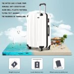 Joyway Luggage 10-Piece Sets,ABS Hardside Suitcase with Spinner Wheels,TSA Lock Luggage Sets for Women and Men(White)