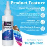 LET’S RESIN Ocean White Epoxy Resin Pigment 167g/5.89oz, High Concentrated Pigment Paste for Epoxy Resin & UV Resin, UV Resistant Opaque Pigment for Creates Cells & Lacing, 3D Flower Resin Coasters