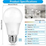 MAXvolador A19 LED Light Bulbs, 100 Watt Equivalent LED Bulbs, Daylight White 5000K, 1500 Lumens, E26 Standard Base, Non-Dimmable, 13W Bright White LED Bulbs for Bedroom Living Room Home, 4-Pack
