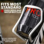 PRO BIKE TOOL Bike Water Bottle Holder – Modern Tubular Design – White Color & Gloss Finish Strong Bicycle Bottle Cage, Great for Road and Mountain Bikes