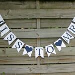 Miss To Mrs banner – Navy and White Bridal Shower Decoration