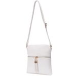 Solene Womens Lightweight Medium Crossbody Purse with Tassel, Perfect Size Crossbody Bags for Daily Use, travel – LP062 (White5)