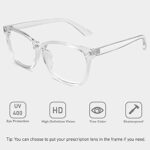 GQUEEN Fashion Glasses Non Prescription Fake Glasses for Women Men Clear Lens Square Transparent, 201582
