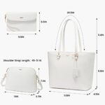 Handbags for Women Shoulder Bags Tote Satchel Hobo 3pcs Purse Set?White