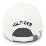 Tommy Hilfiger Men’s Dad Hat Billy Corner Flag Cap (Pack of 1), Classic White, O/S