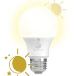 GE LED+ Dusk to Dawn LED Light Bulbs with Sunlight Sensors, Soft White, A19 Standard Bulbs (2 Pack)