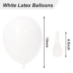 RUBFAC 70pcs White Latex Balloons, 10 Inch Helium Party Balloons, Latex Balloons for Balloon Garland Arch as Wedding, Birthday, Graduation, Baby Shower, Bridal Shower