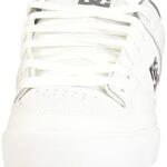 DC Men’s Pure Casual Low Top Skate Shoe, White/Battleship/White, 11 D