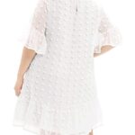 Pinup Fashion Plus Size White Dress Women Summer Wedding Reception Bride Shift Cute Sundresses Sleeves Graduation Bridal Shower Dress