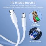 Jsygdq% USB C to USB C Cable [6/6/6ft] 60W Fast Charging Compatible with Samsung Galaxy S22 S21, Note 20 Ultra 10,MacBook Air/Pro 13”, iPad Mini 6/Pro/Air and More,White TPE