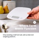 Greater Goods Eggshell White Food Scale, Digital Display Shows Weight in Grams, Ounces, Milliliters, and Pounds, Perfect for Meal Prep, Cooking, and Baking, A Kitchen Necessity Designed in St. Louis