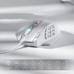 Redragon M908 Impact RGB LED MMO Gaming Mouse with 12 Side Buttons, Optical Wired Ergonomic Gamer Mouse with Max 12,400DPI, High Precision, 20 Programmable Macro Shortcuts, Comfort Grip, White