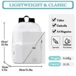 VASCHY School Backpack, Ultra Lightweight Backpack for Men Women Bookbag for Kids Teen Boys Girls White