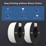 Creality 3D Printer Filament, PLA Filament 1.75mm Bundle 2Kg for 3D Printing, Ender PLA Filament No-Tangling, Strong Bonding & Overhang Performance, Accuracy +/- 0.02mm (White & White 2-Pack)