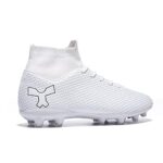 Men’s Soccer Cleats Football Cleats for Mens Big Boys High-Top Spikes Shoes for Youth Professional Training Turf Indoor Outdoor Sneaker White,11