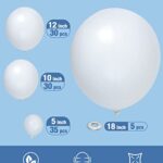 Styirl White Party Latex Balloons – 100 pcs 5/10/12/18 inch Party Latex Ballons As Birthday Balloons/Merry Chritmas Balloons/Graduation/Balloons for Birthday/Baby Shower/Wedding/Party decorations