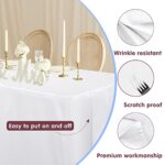 HolidayIdeas Fitted White Table Clothes – 72 x 30 Inch – 2 Pack Rectangle Table Covers for 6 Foot Tables, Polyester Fabric Tablecloths for Folding Table, Parties, Holiday Dinner, Wedding, Trade Show