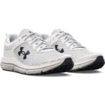 Under Armour Women’s Charged Assert 10 Running Shoe, (104) White/White/Black, 8