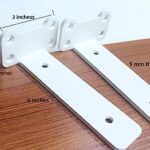 8 Pack – 6 inch White Hidden Invisible L Shelves Brackets, Floating Hidden Shelf Brackets Heavy Duty Shelf Brackets Industrial L Shelf Bracket (1/5 Inch Thicked) Iron Shelf Brackets