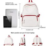 winspansy Small Travel Backpack For Women Men Aesthetic Lightweight Daypack Simple Cute Backpack Waterproof College bag Fit 14 Inch Laptop, Red and White