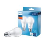 Philips LED Basic Frosted Dimmable A19 Light Bulb – EyeComfort Technology – 450 Lumen – Soft White (2700K) – 6.5W=40W – E26 Base – Indoor – 4-Pack