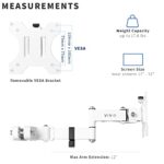 VIVO Steel Universal Full Motion Pole Mount Monitor Arm with Removable 75mm and 100mm VESA Plate, Fits 17 to 32 inch Screens, White, MOUNT-POLE01AW