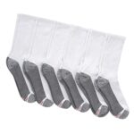 Hanes mens Hanes Men’s Socks, 6-pair Pack Max Cushion Crew, White/Grey Foot Bottom, 6 12 US