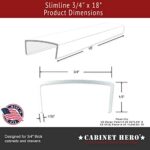 CABINET HERO Slimline – Slip on Cabinet Door Protector Edge Guard – White – ¾” Thick – 18” Length (Pack of 4)