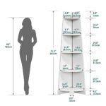 YITAHOME Corner Shelf Stand with Led Light, 70.9″ Ladder Corner Bookshelf, Modern 5 Tier Corner Bookcase, Wooden Open Display Shelving Storage Rack for Bedroom, Living Room, Home Office, White