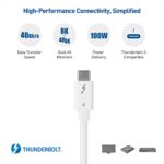 Cable Matters [Intel Certified] 40Gbps Thunderbolt 4 Cable 2.6ft with 8K Video and 100W Charging in White – 0.8m, Compatible with USB4, Thunderbolt 3 Cable and USB-C