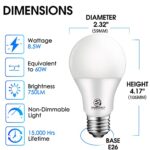 ENERGETIC SMARTER LIGHTING 24-Pack A19 LED Light Bulbs 60 Watt Equivalent, Cool White 4000K, E26 Medium Base, Non-Dimmable LED Light Bulb, UL Listed
