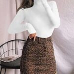 MANGOPOP Women’s Mock Turtle Neck Long Sleeve Tops Bodysuit Jumpsuit (A Long Sleeve White, Large)