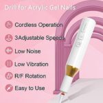 Rechargeable Electric Nail File, Cordless Nail Drill with 12PCS Nail Drill Bits and 36PCS Sanding Bands, Nail Files for Gel Nails Manicure Pedicure Polishing Shape, White