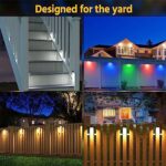 NIORSUN Solar Fence Lights Warm White/Cool White/RGB Solid Color Glow Mode, 1500mAh 6 Pack Solar Outdoor Lights IP65 Waterproof Backyard Lights Solar Wall Light for Fence Deck Step Yard Patio Garden