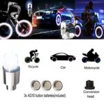 FICBOX 12 PCS LED Wheel Lights Flash Light Tire Valve Cap Lamp for Car Trucks Motorcycle Bike (White)