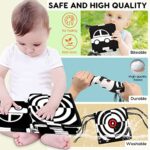Buauty Baby Toys 0-12 Months Black and White High Contrast Baby Books Sensory Toys Early Education Infant Tummy Time Toys Car Seat Stroller Infant Toys Boys Girls Newborn Gift 0-3-6-12 Months