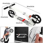 Kids/Adult Scooter with 3 Seconds Easy-Folding System, 220lb Folding Adjustable Scooter with Foot Brake and 200mm Large Wheels (White)