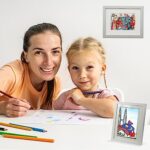 biuonga Kids Art Frames, Front Opening Picture Display for 3D Art, A4 Artwork, Crafts, Drawings, Holds up to 50 Pieces, Perfect for Hanging, Portfolio Storage, Children’s Art (White) 1pc
