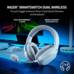 Razer Barracuda X Wireless Gaming & Mobile Headset (PC, Playstation, Switch, Android, iOS): 2.4GHz Wireless + Bluetooth – Lightweight – 40mm Drivers – Detachable Mic – 50 Hr Battery – Mercury White