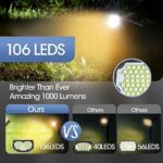 Solar Outdoor Lights, ??? LEDs Super Bright Spot Lights Outdoor IP68 Waterproof, ???? Lumens Auto On/Off Solar Landscape Lights, 3000K Warm White, for Yard, Garden, Pathway, Flag, 4 Pack