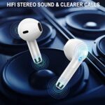Wireless Earbuds, Bluetooth 5.3 Ear Buds LED Power Display Headphones Bass Stereo, Bluetooth Earbuds in-Ear Noise Cancelling Mic, 40H Playback Mini Case IP7 Waterproof Sports Earphones for Android iOS