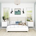 BOLUO White Nightstands Set of 2, 2 Drawer Dresser for Bedroom Night Stand Small Dresser End Table with Drawers Modern