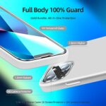 Dssairo [5 in 1 Designed for iPhone 13 Case, with 2 Pack Screen Protector + 2 Pack Camera Lens Protector, Liquid Silicone Slim Shockproof Protective Phone Case [Microfiber Lining] 6.1 (White)…