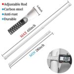 2 Pack Curtain Rod Adjustable 28-43 Inches?5/8″ Diameter? White?Small Short Expandable Spring Loaded Tension Rods For Window, Bathroom, Cupboard,Kitchen