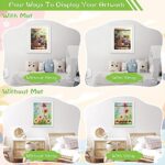 3 Pack Kids Art Frame White, 10×12.5 Kids Artwork Frame Changeable Front Opening, 8.5×11 With Mat and 10×12.5 Without Mat, Children Storage Frame Holds 50Pcs Crafts, Drawing, Art Project, Schoolwork