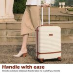 Coolife Suitcase Set 3 Piece Luggage Set Carry On Travel Luggage TSA Lock Spinner Wheels Hardshell Lightweight Luggage Set(White, 3 piece set (DB/TB/20))