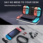 Carry Case for Nintendo Switch/Switch OLED Console,White PU Protective Hard Portable Travel Carrying Case Shell Pouch Bag for Switch Console and Accessories with 10 Game Card Slots for Girls and Boys