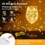 Mlambert 3 Pack 33FT Fairy String Lights Battery Operated with Remote and Timer, 100 LED Dimmable Waterproof Silver Wire 8 Modes Twinkle Lighting for Bedroom Indoor Outdoor Christmas Decor-Warm White